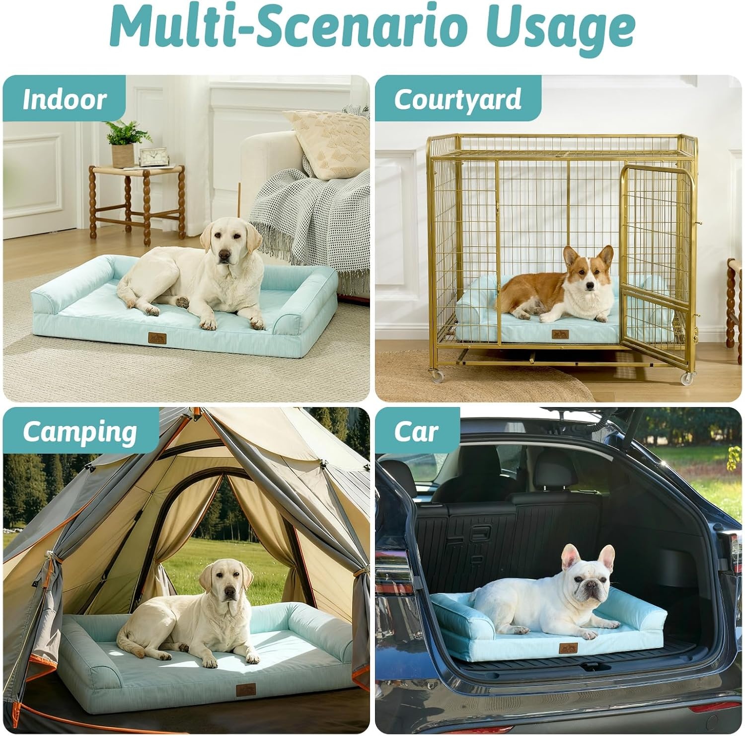 image:imageCOZY KISS Cooling Dog Bed for Summer Orthopedic Foam Dog Bed with Sides Removable Washable Cover amp Waterproof Lining QMax gt04 Cool Pet Beds for Large Dogs Grey 42 L x 30 W x 7 ThGreen