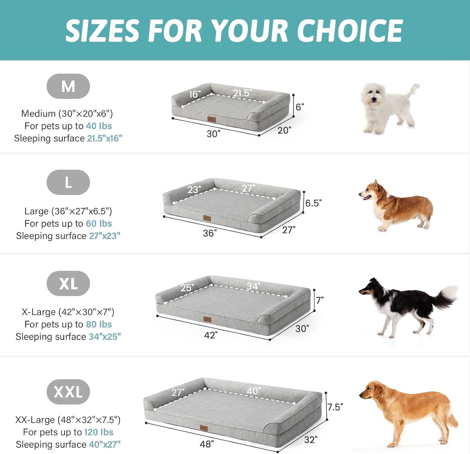 image:imageCOZY KISS Cooling Dog Bed for Summer Orthopedic Foam Dog Bed with Sides Removable Washable Cover amp Waterproof Lining QMax gt04 Cool Pet Beds for Large Dogs Grey 42 L x 30 W x 7 ThGrey
