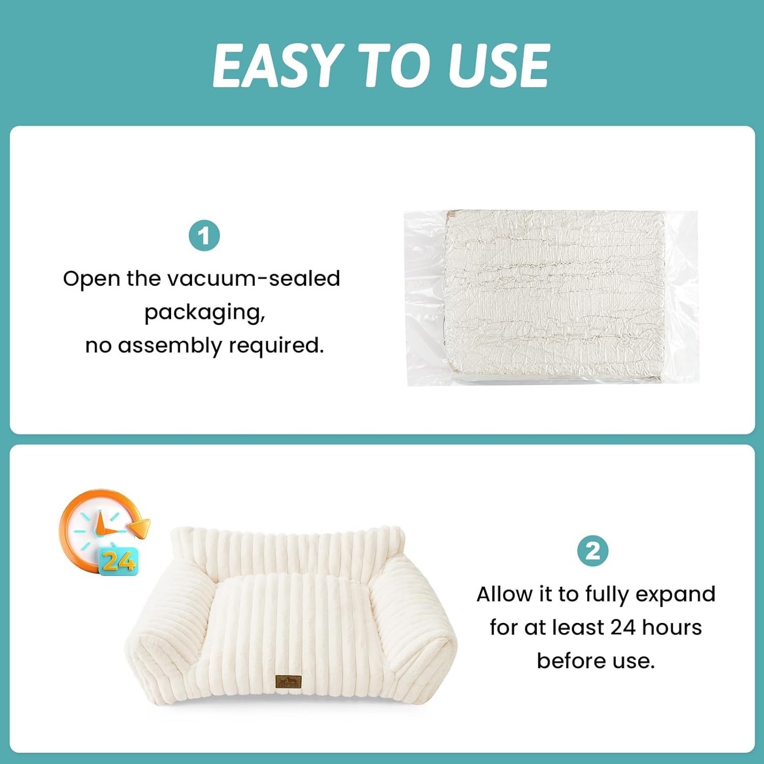 image:imageCOZY KISS Cute Cat Couch Fluffy Sofa Bed for Cats and Small Dogs Premium Faux Rabbit Fur Cats beds for Indoor Cat UltraSoft Supportive Pet Couch Furniture Grey S 255x175Cream
