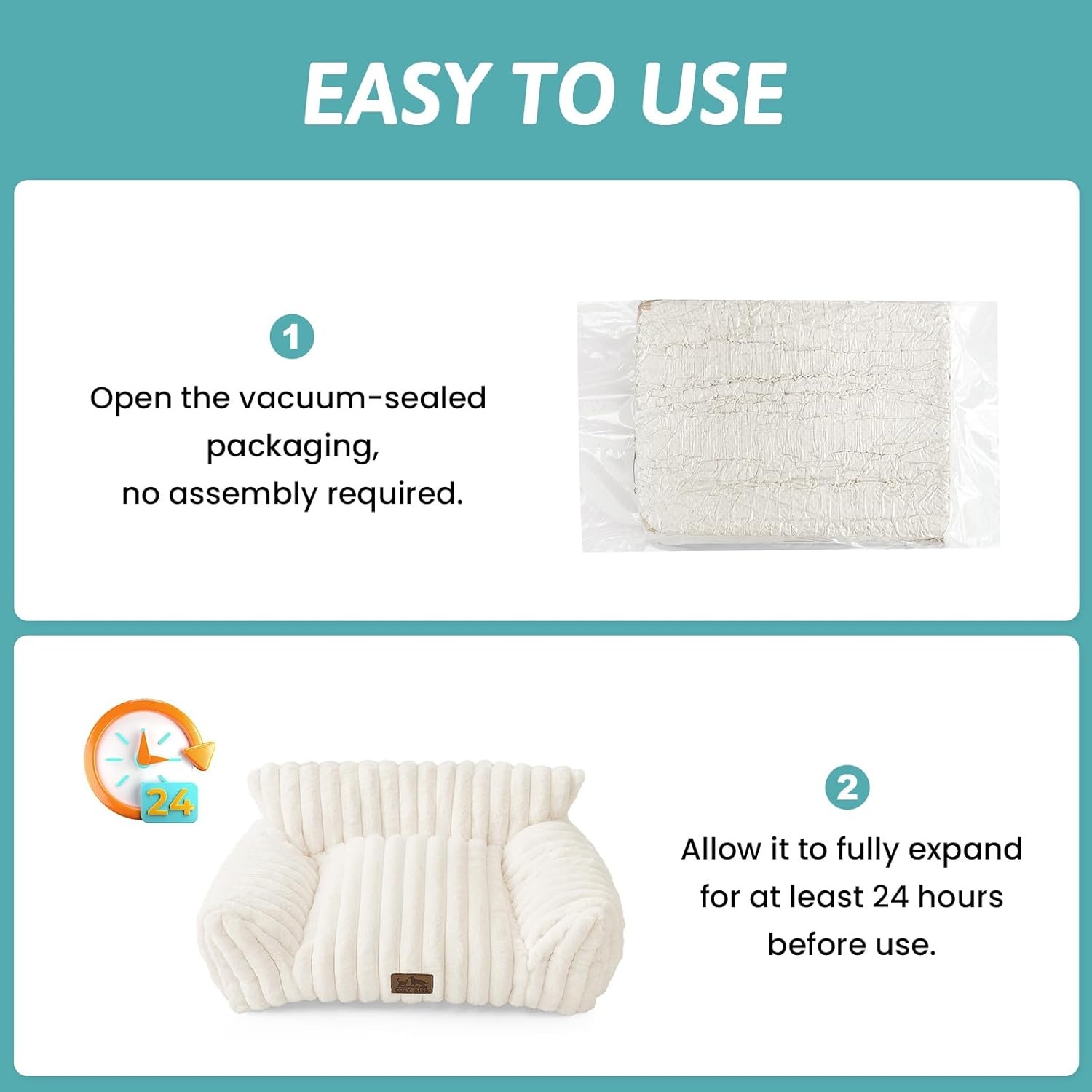 image:imageCOZY KISS Cute Cat Couch Fluffy Sofa Bed for Cats and Small Dogs Premium Faux Rabbit Fur Cats beds for Indoor Cat UltraSoft Supportive Pet Couch Furniture Grey S 255x175Cream