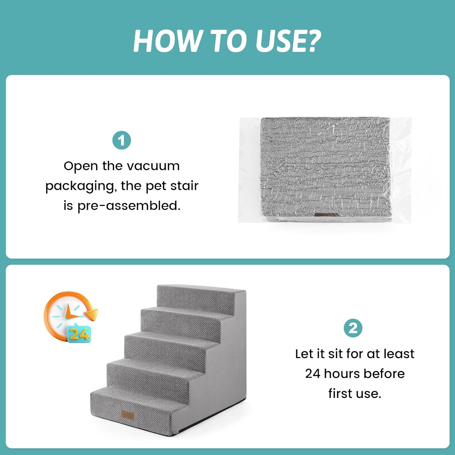 image:imageCOZY KISS Dog Stairs for Small Dogs 4 Tier Wider Pet Stairs for Couch and Beds 177 H NonSlip Dog Steps for Old Cats Puppy Small Medium Dogs 177x236x177 inch BeigeGrey