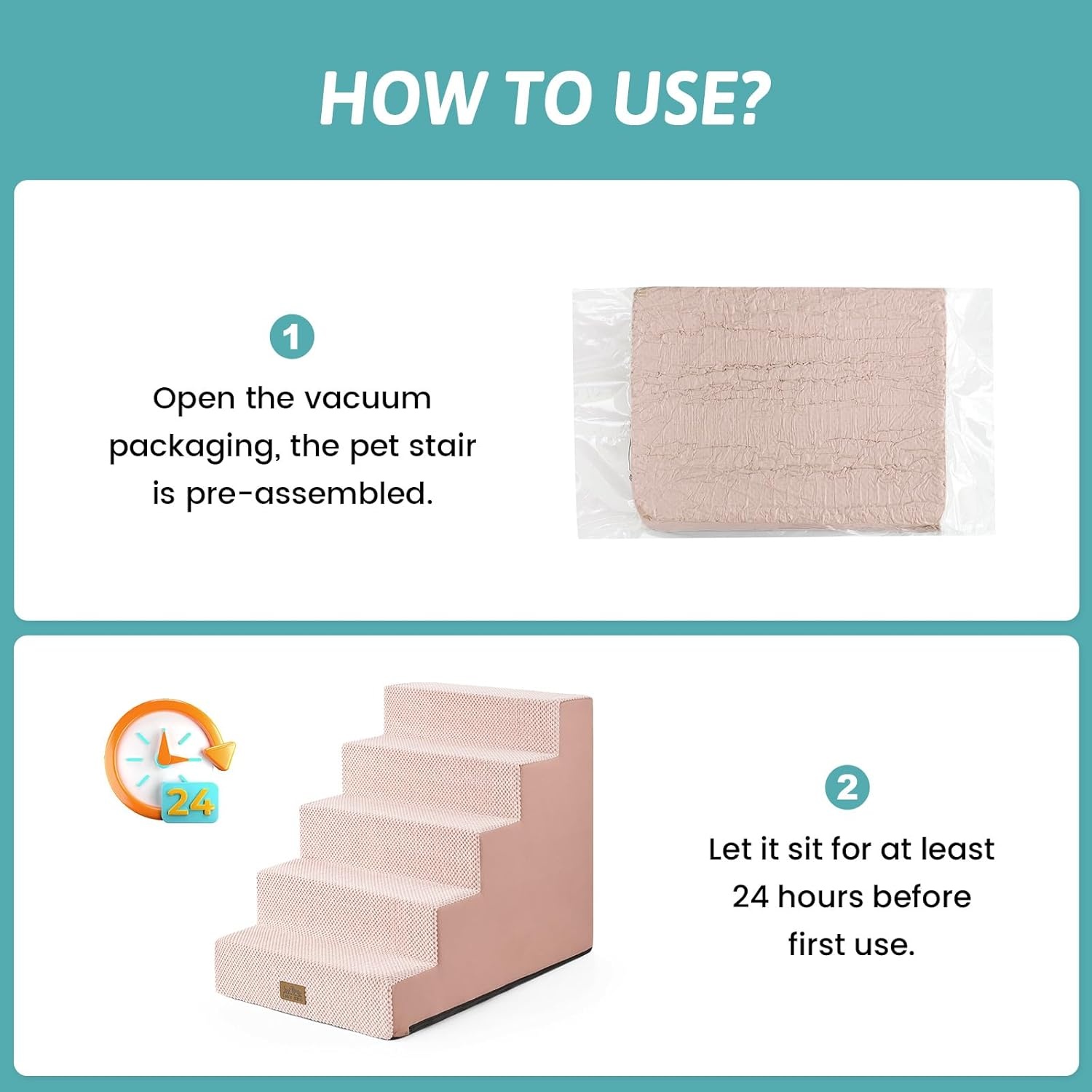 image:imageCOZY KISS Dog Stairs for Small Dogs 4 Tier Wider Pet Stairs for Couch and Beds 177 H NonSlip Dog Steps for Old Cats Puppy Small Medium Dogs 177x236x177 inch BeigePink