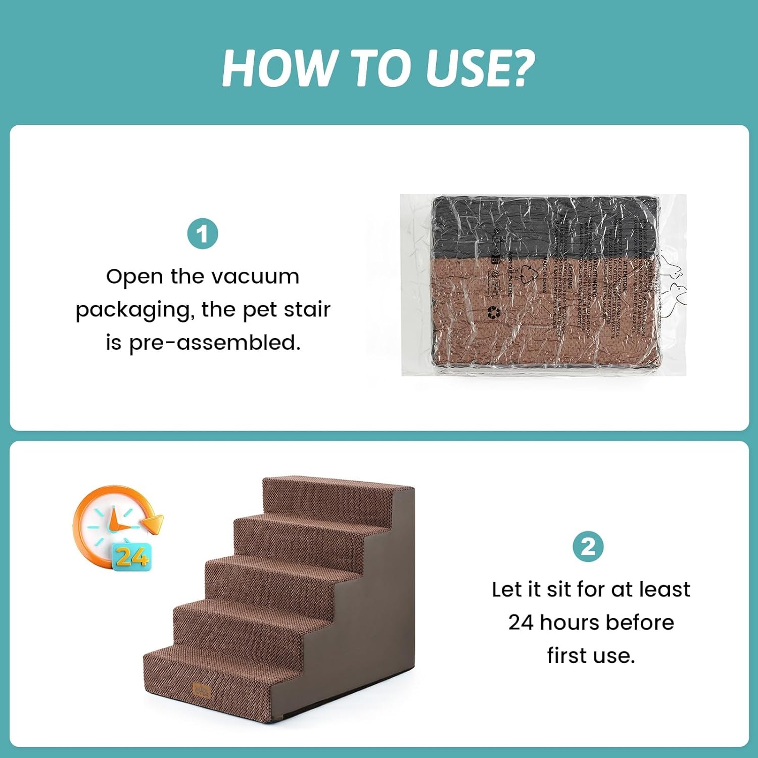 image:imageCOZY KISS Dog Stairs for Small Dogs 4 Tier Wider Pet Stairs for Couch and Beds 177 H NonSlip Dog Steps for Old Cats Puppy Small Medium Dogs 177x236x177 inch BeigeBrown