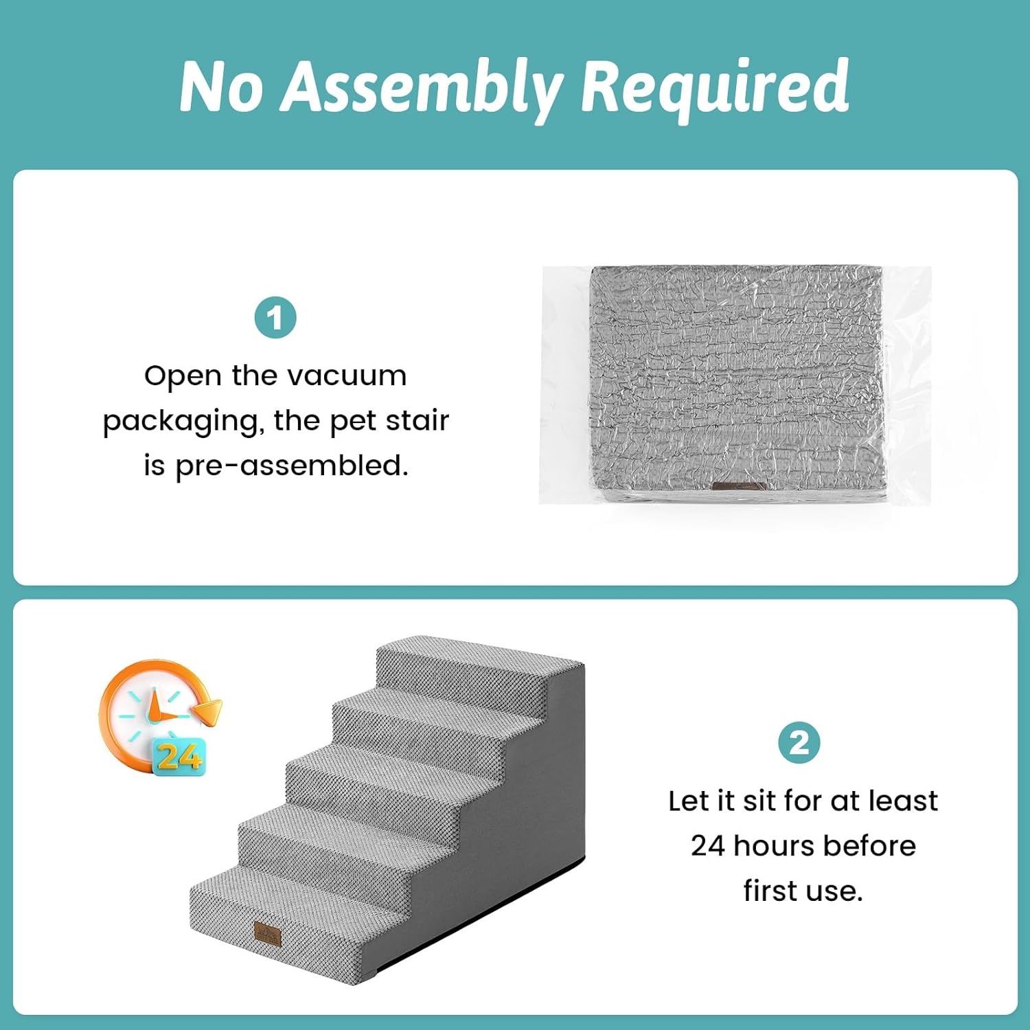 image:imageCOZY KISS Dog Stairs for Small Dogs 4 Tier Wider Pet Stairs for Couch and Beds 177 H NonSlip Dog Steps for Old Cats Puppy Small Medium Dogs 177x236x177 inch BeigeSlopeGrey