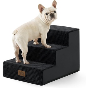 image:imageCOZY KISS Dog Stairs for Small Dogs 4 Tier Wider Pet Stairs for Couch and Beds 177 H NonSlip Dog Steps for Old Cats Puppy Small Medium Dogs 177x236x177 inch BeigeBlack