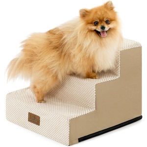 image:imageCOZY KISS Dog Stairs for Small Dogs 4 Tier Wider Pet Stairs for Couch and Beds 177 H NonSlip Dog Steps for Old Cats Puppy Small Medium Dogs 177x236x177 inch BeigeBeige