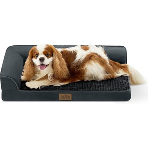 image:imageCOZY KISS Orthopedic Dog Bed for Extra Large Dog 44x32 inch XL Pet Sofa Bolster Foam Bed with Sides NonSlip and EggCrate Big Dog Couch Bed with Washable Removable Cover GreyBlack