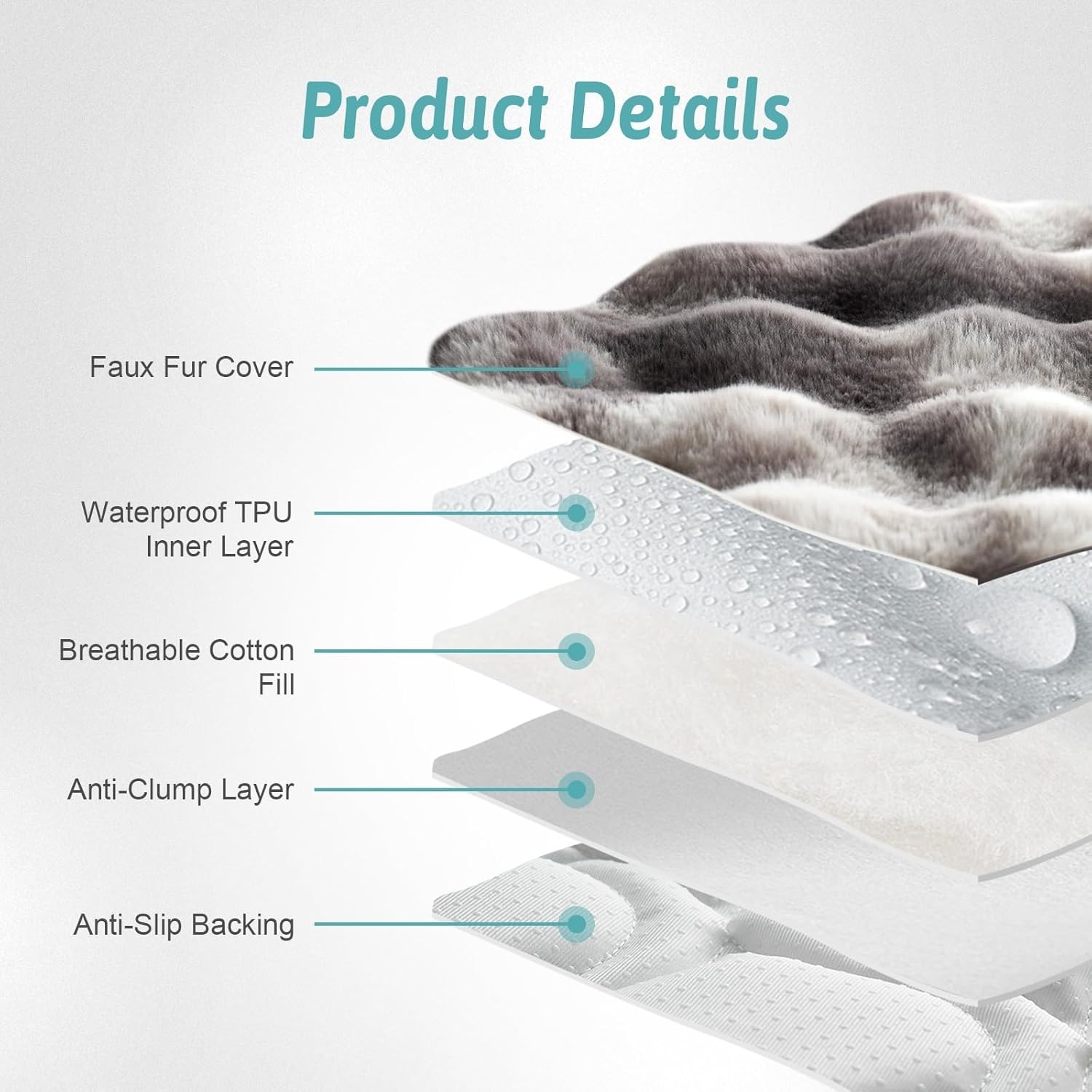 image:imageCOZY KISS Couch Cover for Dogs Washable Ultra Soft Faux Fur Pet Sofa Pad for Car Seat Protector Liquid Pee Proof Cat Mat Warm Pad for Dresser Top 275x59 inch Tie Dye GreyTie Dye Grey
