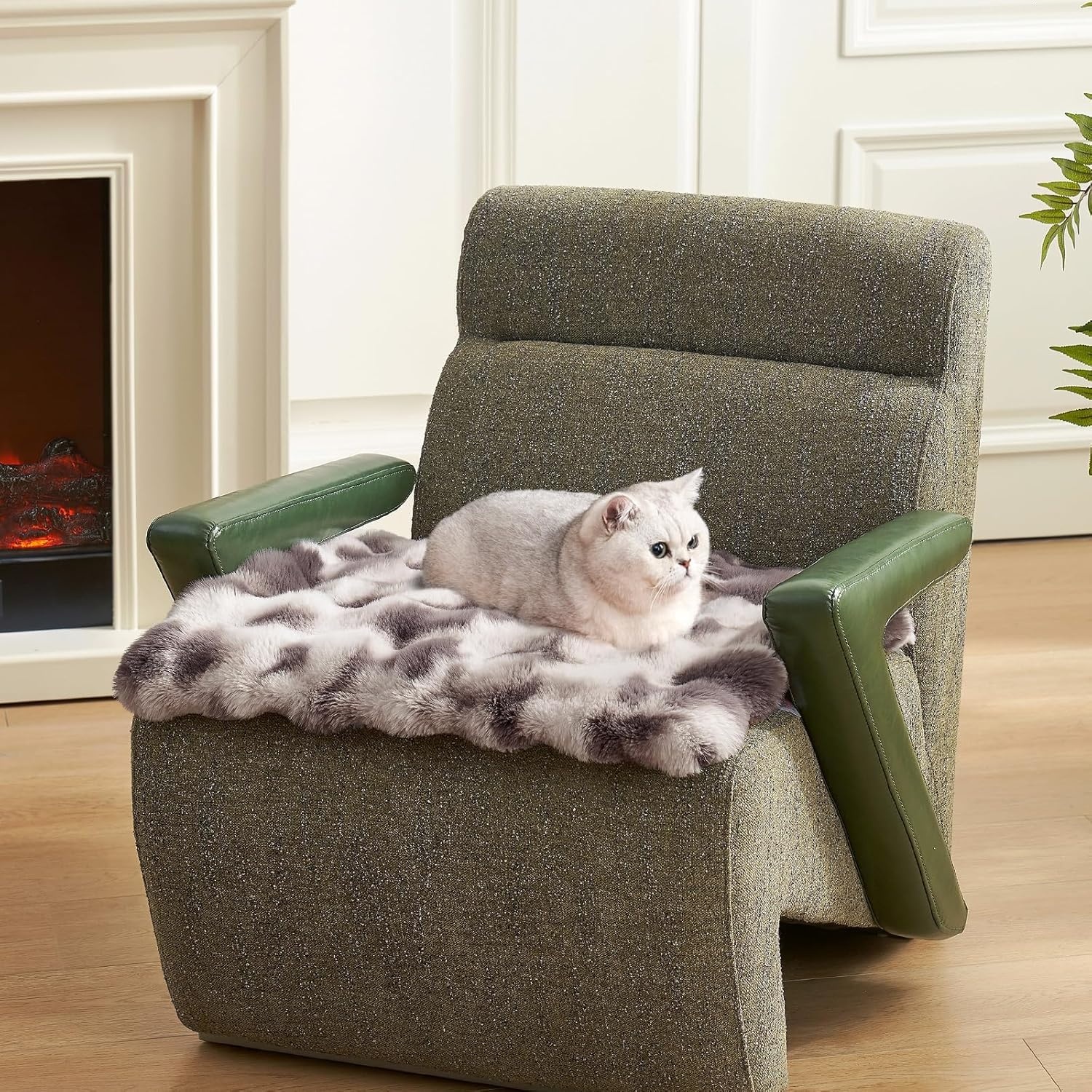 image:imageCOZY KISS Couch Cover for Dogs Washable Ultra Soft Faux Fur Pet Sofa Pad for Car Seat Protector Liquid Pee Proof Cat Mat Warm Pad for Dresser Top 275x59 inch Tie Dye GreyTie Dye Grey
