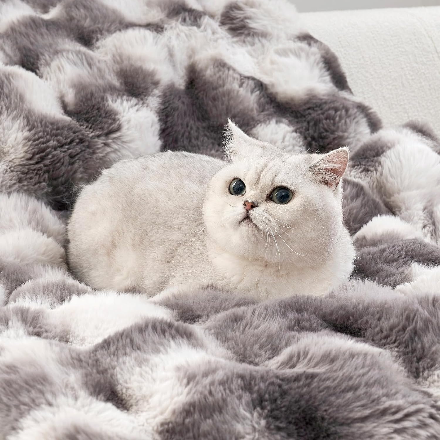 image:imageCOZY KISS Couch Cover for Dogs Washable Ultra Soft Faux Fur Pet Sofa Pad for Car Seat Protector Liquid Pee Proof Cat Mat Warm Pad for Dresser Top 275x59 inch Tie Dye GreyTie Dye Grey