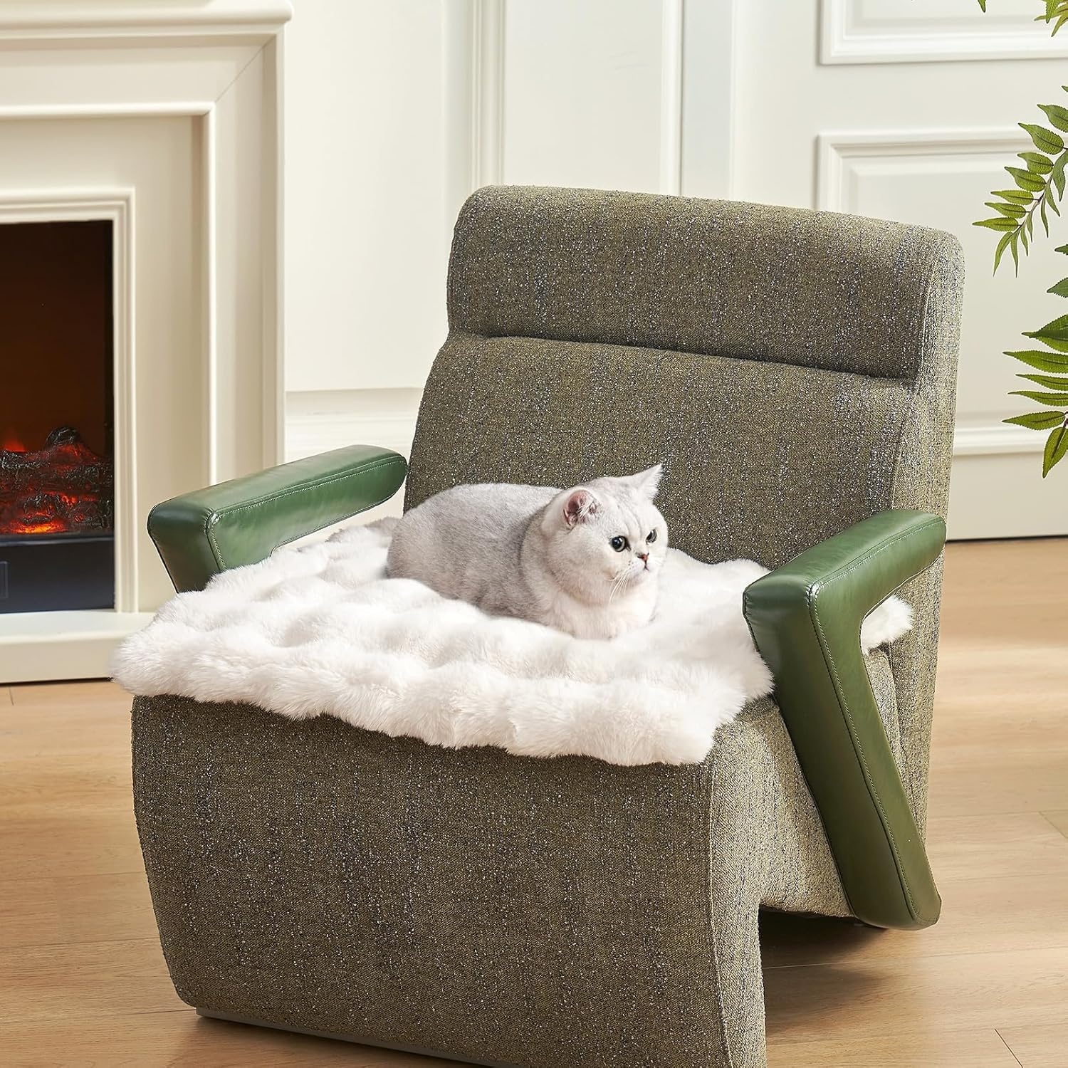 image:imageCOZY KISS Couch Cover for Dogs Washable Ultra Soft Faux Fur Pet Sofa Pad for Car Seat Protector Liquid Pee Proof Cat Mat Warm Pad for Dresser Top 275x59 inch Tie Dye GreyCream