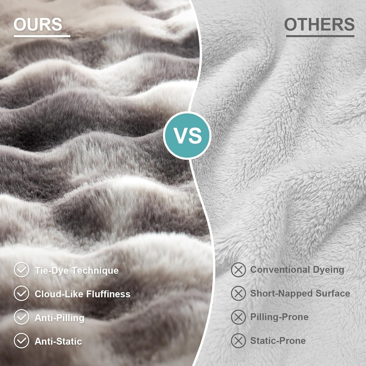 image:imageCOZY KISS Couch Cover for Dogs Washable Ultra Soft Faux Fur Pet Sofa Pad for Car Seat Protector Liquid Pee Proof Cat Mat Warm Pad for Dresser Top 275x59 inch Tie Dye GreyTie Dye Grey
