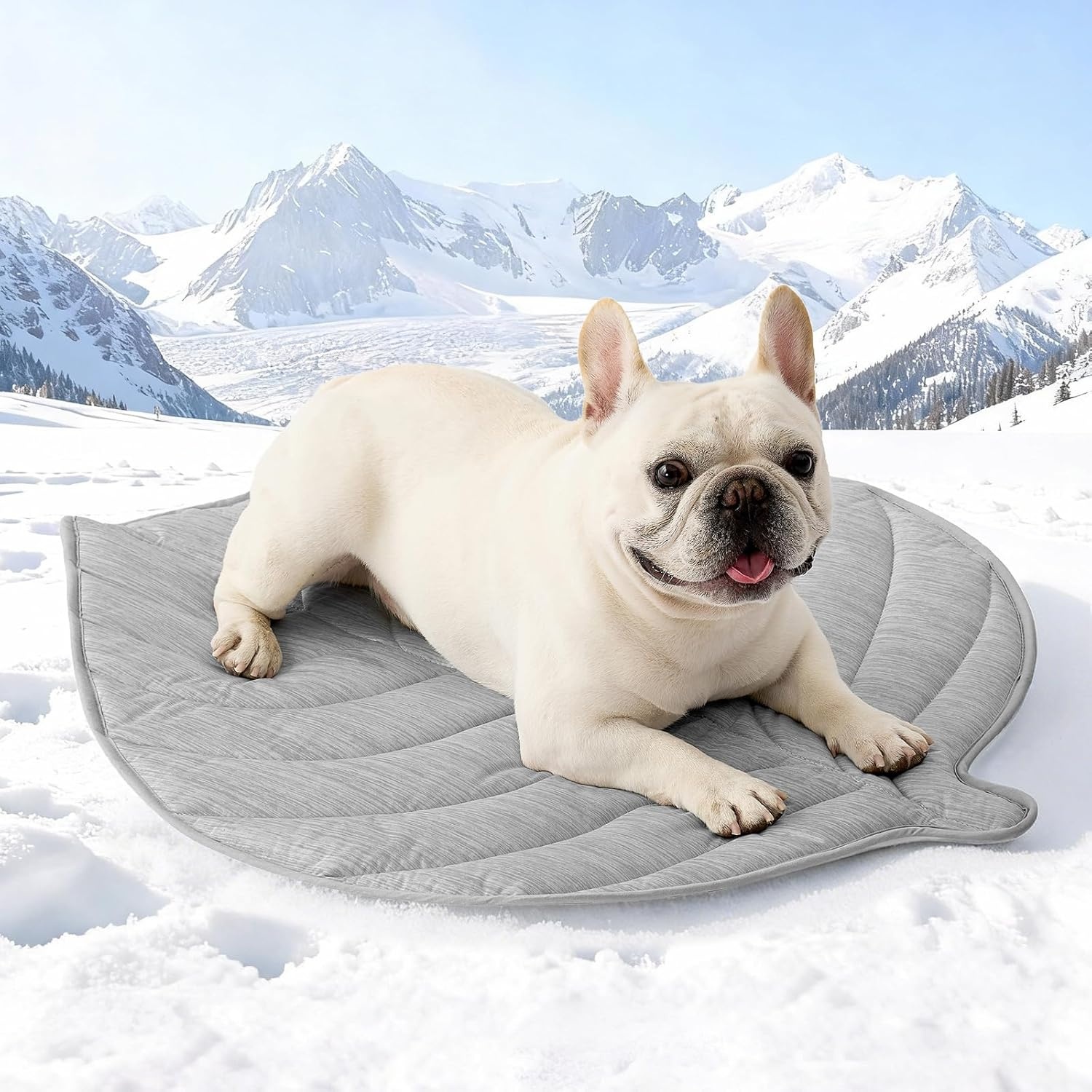image:imageCOZY KISS Dog Cooling Mat Large QMax gt 04 Leaf Shaped Pet Pad Liquid Pee Proof Summer Mat for Cats Washable Sleep Blanket for Bed Couch Floor Indoor 33x28 inch Silver GreySilver Grey