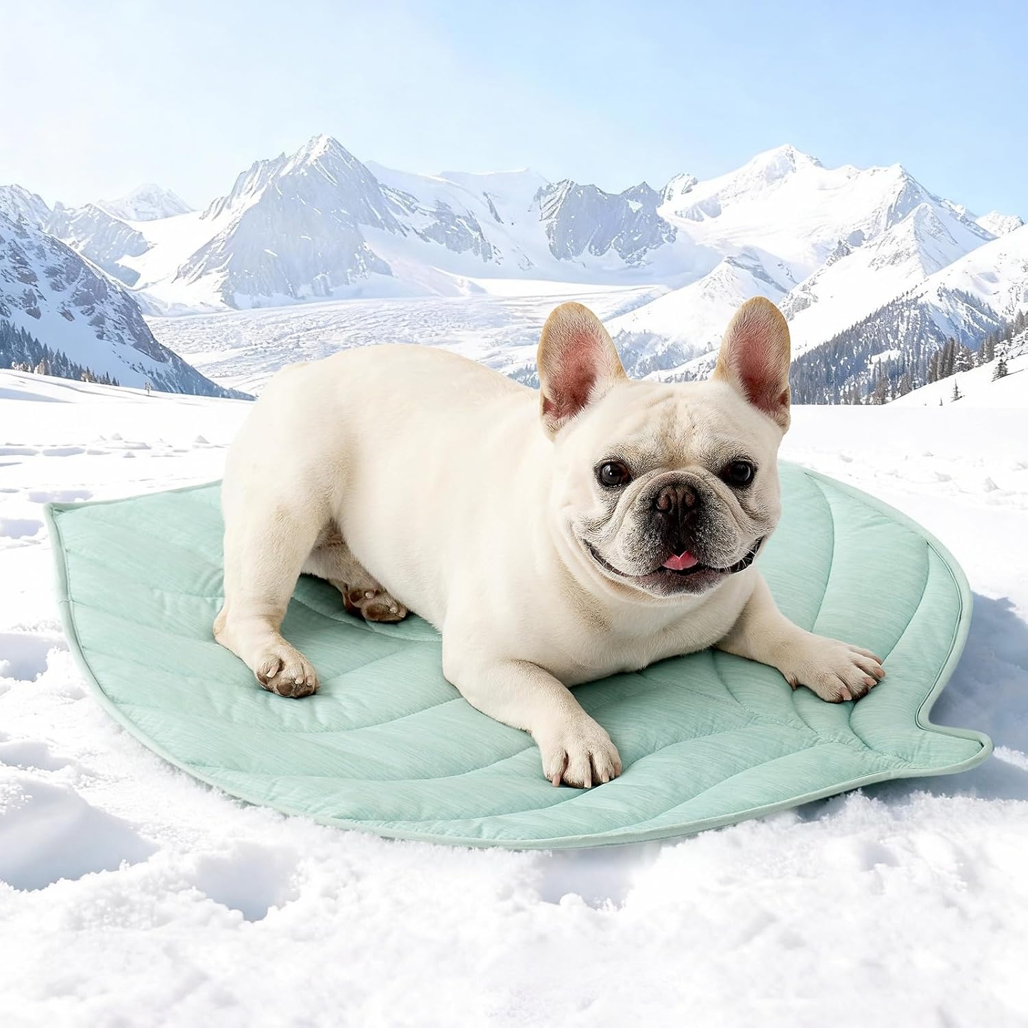 image:imageCOZY KISS Dog Cooling Mat Large QMax gt 04 Leaf Shaped Pet Pad Liquid Pee Proof Summer Mat for Cats Washable Sleep Blanket for Bed Couch Floor Indoor 33x28 inch Silver GreyGreen