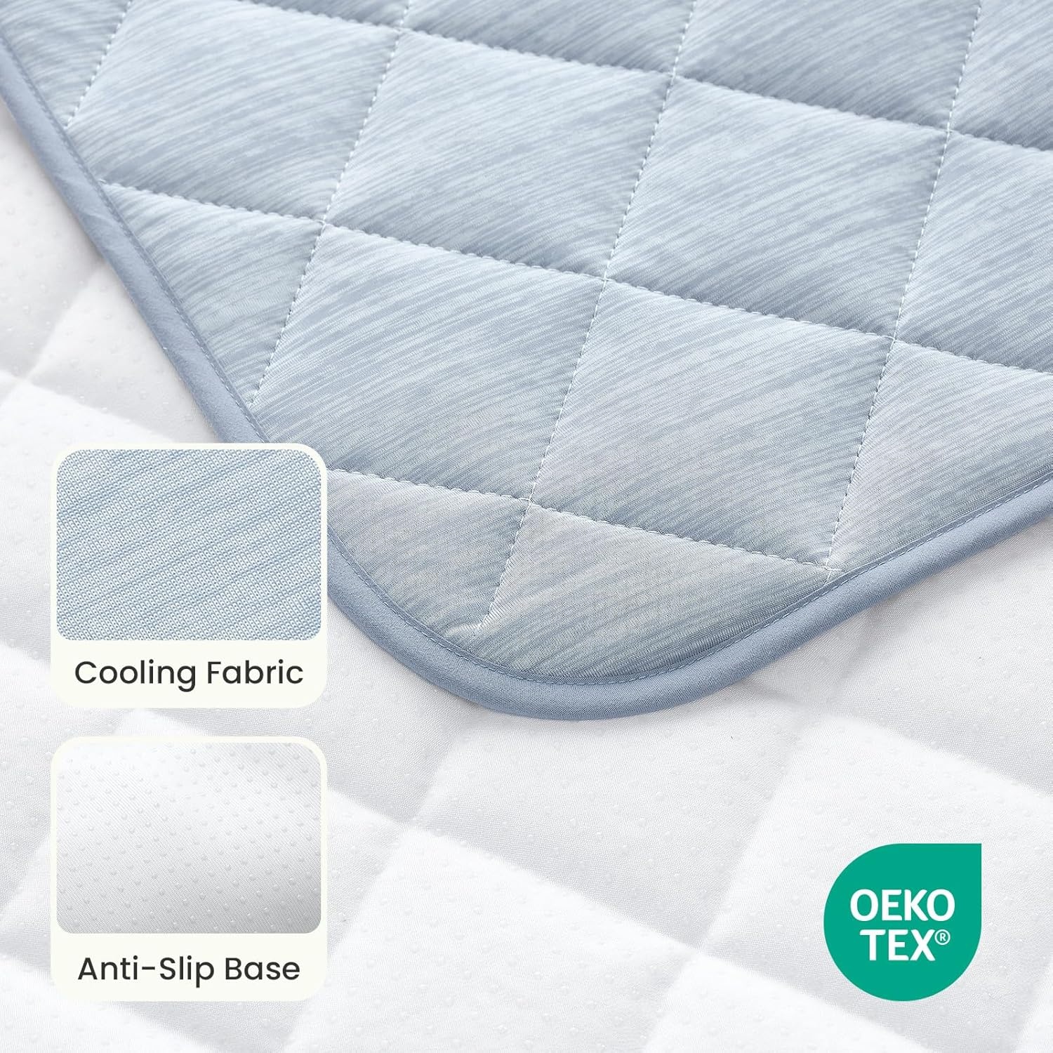 image:imageCOZY KISS Extra Large Dog Cooling Mat 52x82 QMaxgt04 Waterproof amp Leakproof Pet Bed Cover NonSlip Cooling Dog Blanket for Couch Floor Large Dogs GrayBlue