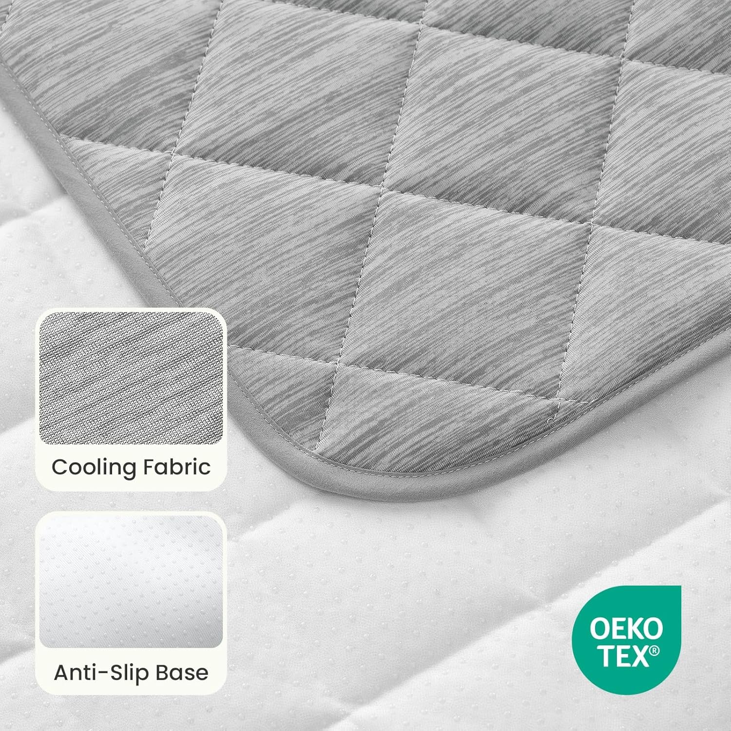 image:imageCOZY KISS Extra Large Dog Cooling Mat 52x82 QMaxgt04 Waterproof amp Leakproof Pet Bed Cover NonSlip Cooling Dog Blanket for Couch Floor Large Dogs GrayGray