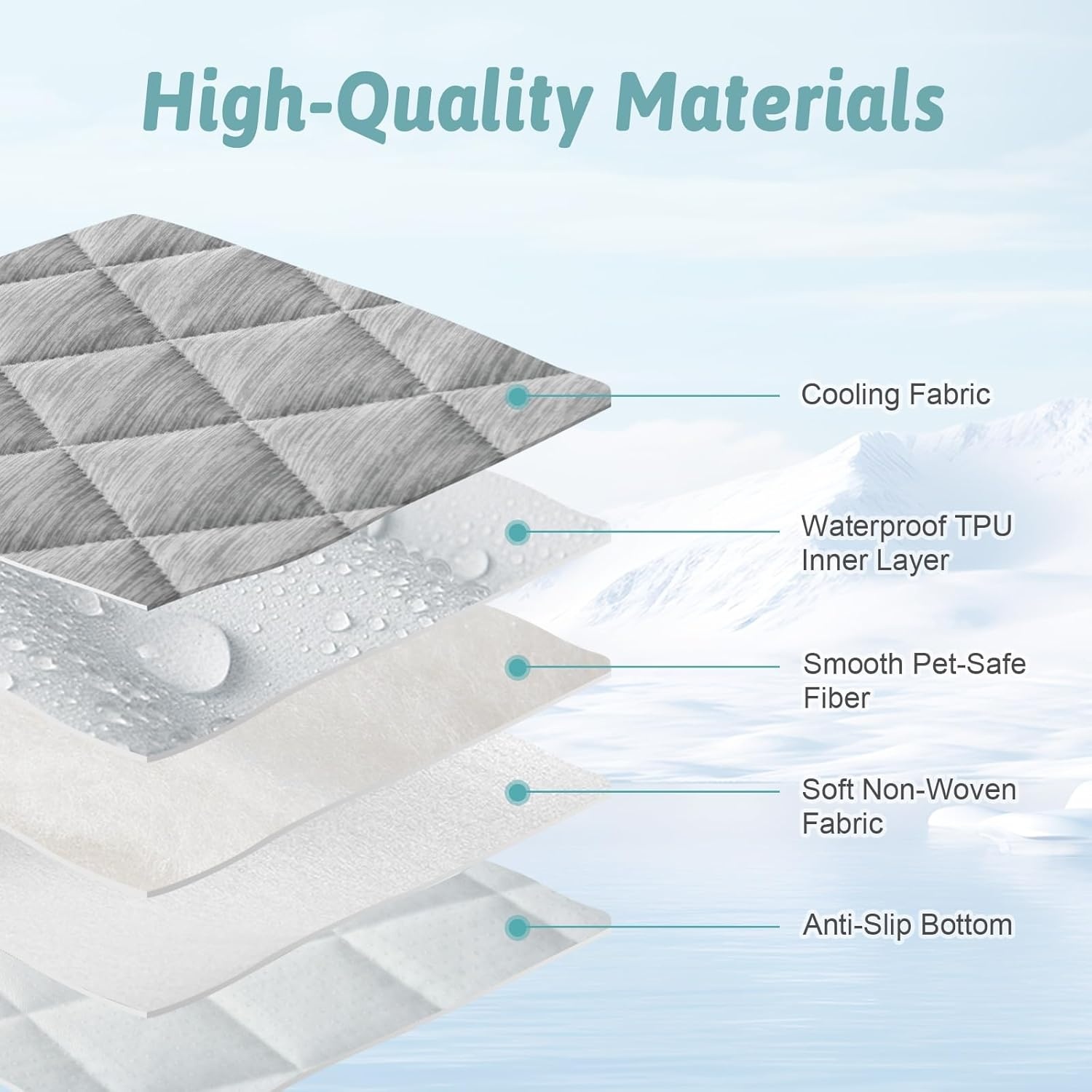 image:imageCOZY KISS Extra Large Dog Cooling Mat 52x82 QMaxgt04 Waterproof amp Leakproof Pet Bed Cover NonSlip Cooling Dog Blanket for Couch Floor Large Dogs GrayGray