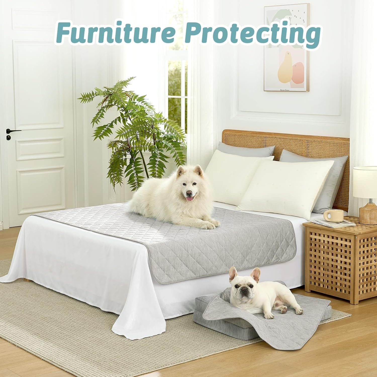 image:imageCOZY KISS Extra Large Dog Cooling Mat 52x82 QMaxgt04 Waterproof amp Leakproof Pet Bed Cover NonSlip Cooling Dog Blanket for Couch Floor Large Dogs GrayGray