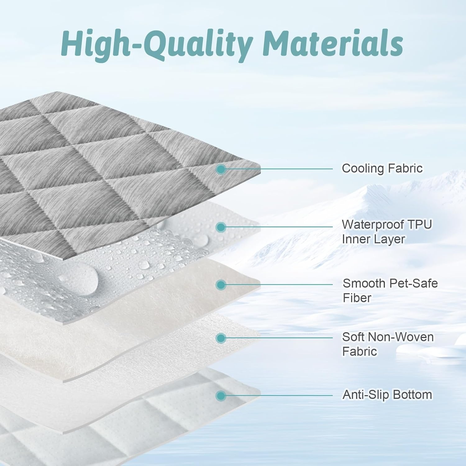 image:imageCOZY KISS Extra Large Dog Cooling Mat 52x82 QMaxgt04 Waterproof amp Leakproof Pet Bed Cover NonSlip Cooling Dog Blanket for Couch Floor Large Dogs GrayGray