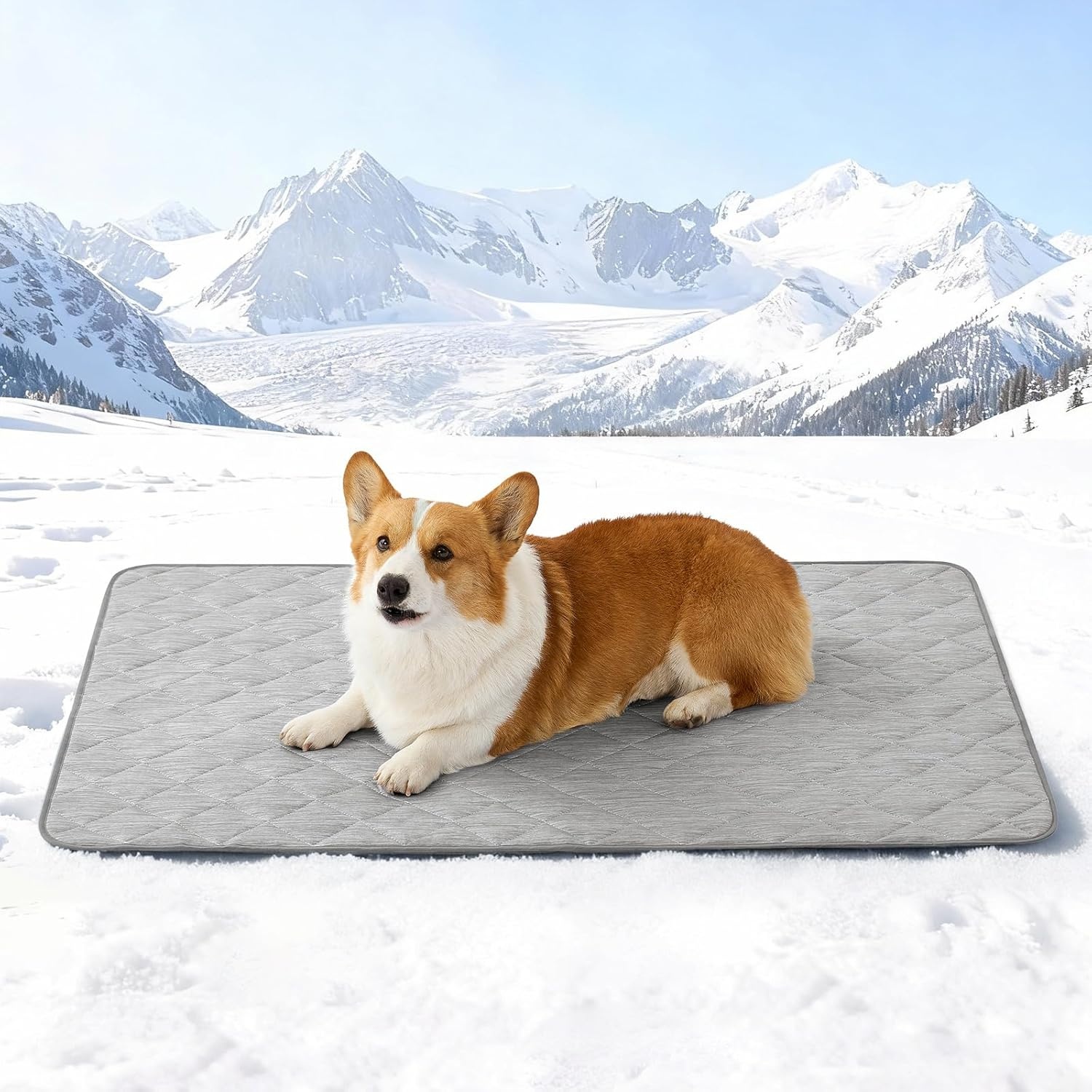 image:imageCOZY KISS Extra Large Dog Cooling Mat 52x82 QMaxgt04 Waterproof amp Leakproof Pet Bed Cover NonSlip Cooling Dog Blanket for Couch Floor Large Dogs GrayGray