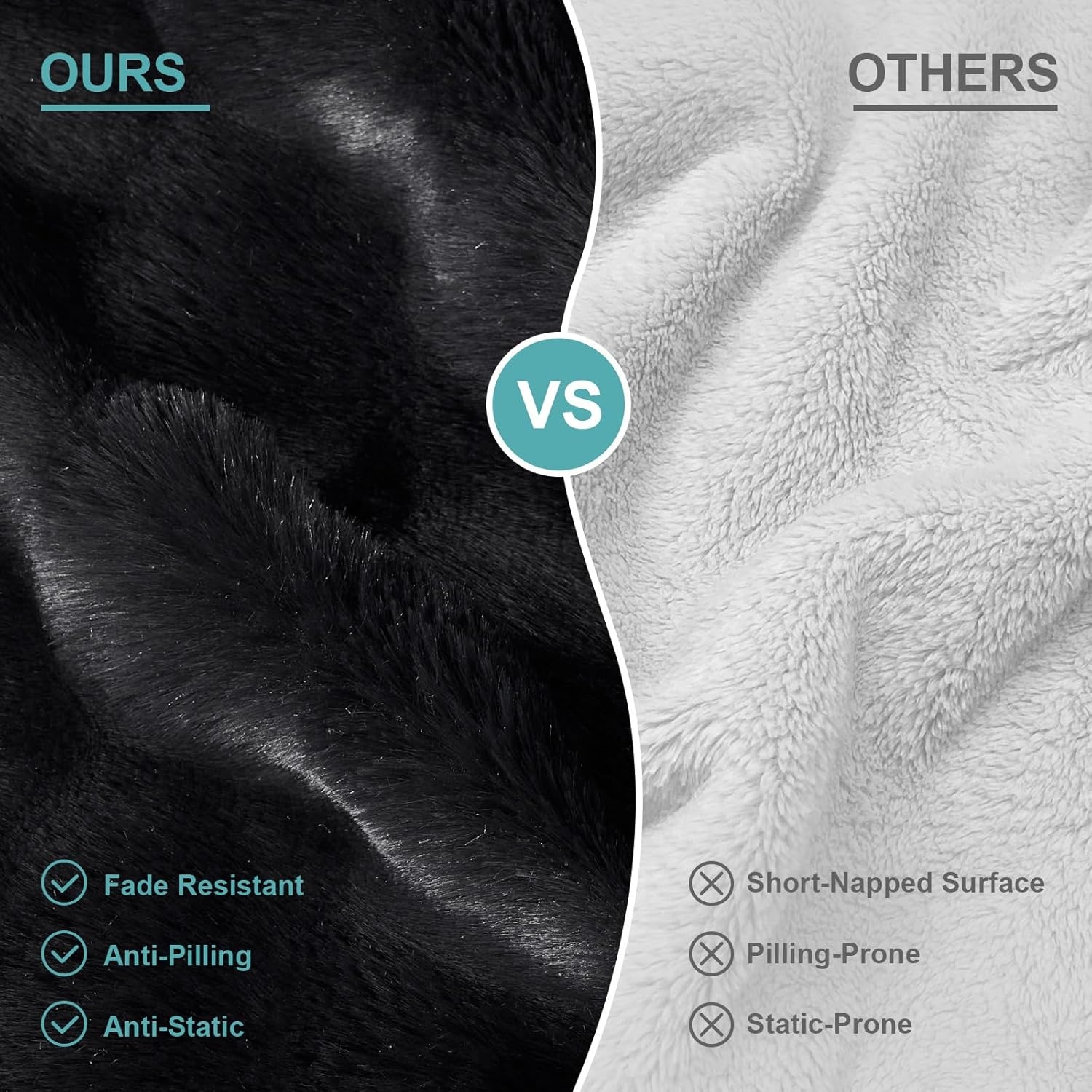 image:imageCOZY KISS Orthopedic Dog Bed for Extra Large Dog Soft and Warm Faux Fur Sofa for Giant Pet Up to 150 lbs Foam Bolster AntiSlip Couch with Washable Removable Cover XXL 48x35x8 inch BeigeBlack