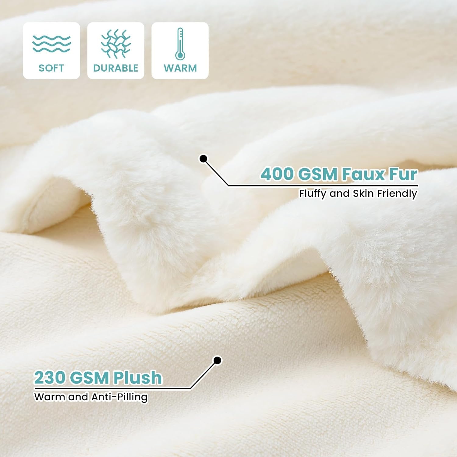 image:imageCOZY KISS Waterproof Pet Blanket Christmas Deer Print Blanket for Bed Couch Protector Reversible Washable Plush Dog Faux Fur Throw for Puppy Double Sided Cat Blanket 30x40 inch BrownCream