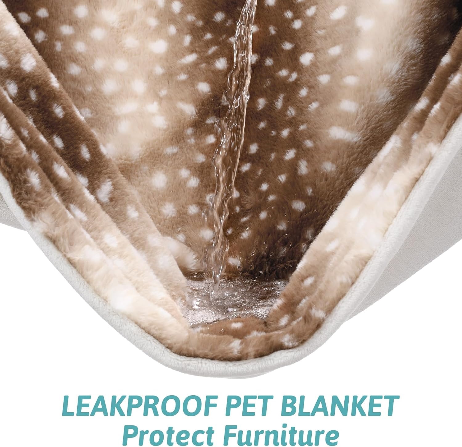 image:imageCOZY KISS Waterproof Pet Blanket Christmas Deer Print Blanket for Bed Couch Protector Reversible Washable Plush Dog Faux Fur Throw for Puppy Double Sided Cat Blanket 30x40 inch BrownBrown Deer