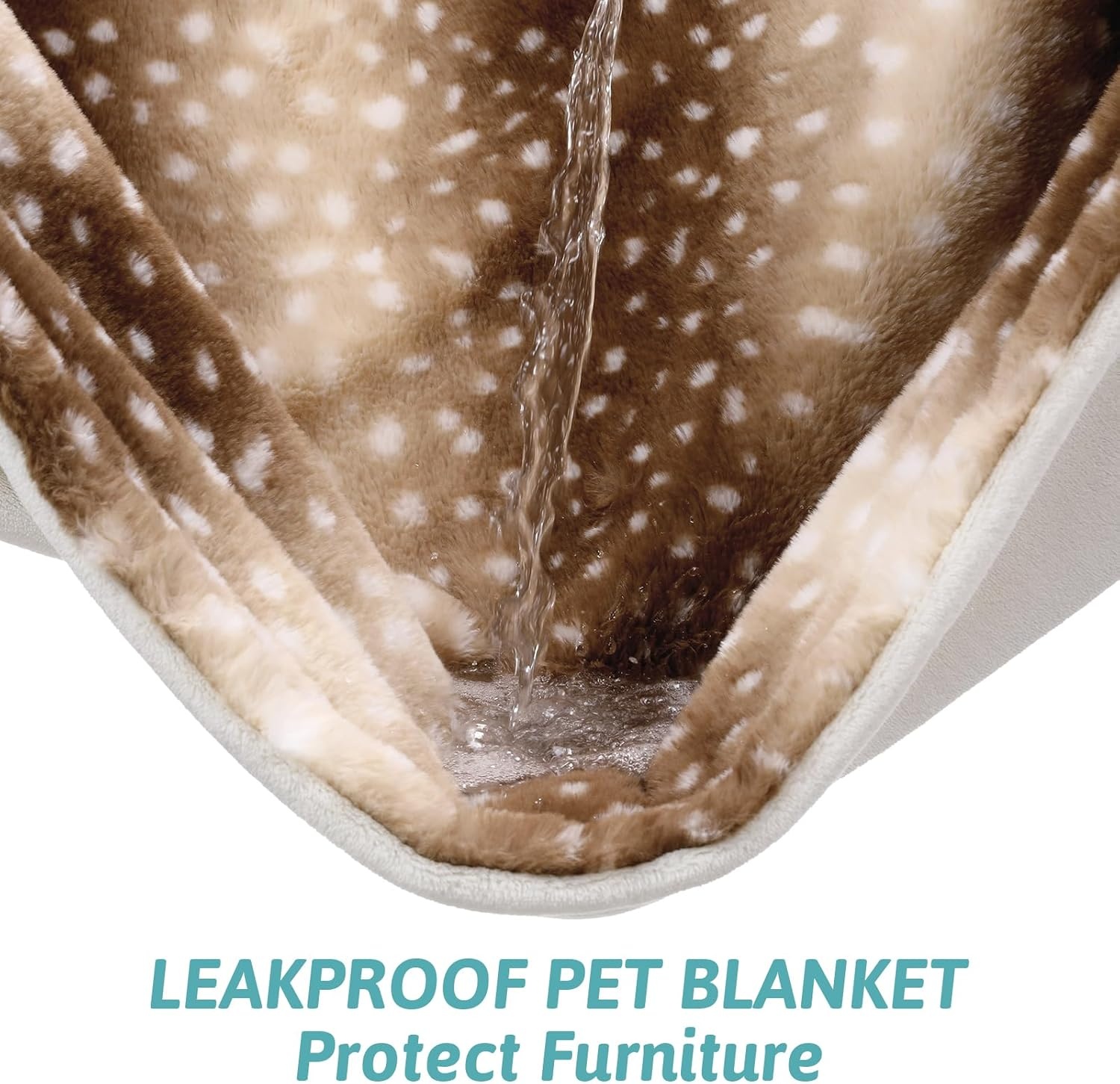 image:imageCOZY KISS Waterproof Pet Blanket Christmas Deer Print Blanket for Bed Couch Protector Reversible Washable Plush Dog Faux Fur Throw for Puppy Double Sided Cat Blanket 30x40 inch BrownBrown Deer
