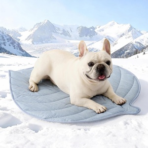 image:imageCOZY KISS Dog Cooling Mat Large QMax gt 04 Leaf Shaped Pet Pad Liquid Pee Proof Summer Mat for Cats Washable Sleep Blanket for Bed Couch Floor Indoor 33x28 inch Silver GreyBlue