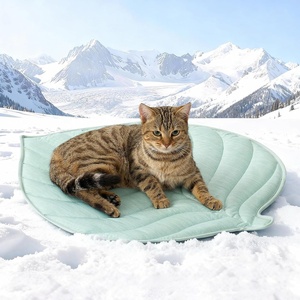 image:imageCOZY KISS Dog Cooling Mat Large QMax gt 04 Leaf Shaped Pet Pad Liquid Pee Proof Summer Mat for Cats Washable Sleep Blanket for Bed Couch Floor Indoor 33x28 inch Silver GreyGreen