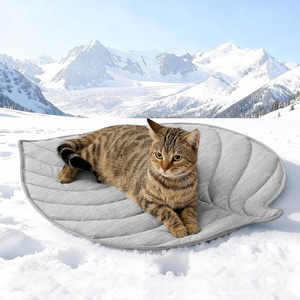 image:imageCOZY KISS Dog Cooling Mat Large QMax gt 04 Leaf Shaped Pet Pad Liquid Pee Proof Summer Mat for Cats Washable Sleep Blanket for Bed Couch Floor Indoor 33x28 inch Silver GreySilver Grey