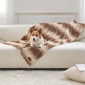 image:imageCOZY KISS Luxury Faux Fur Throw Blanket for Couch Ultra Soft Waterproof Pet Blanket Cozy Warm Plush Blanket for Sofa Bedroom Living Room Liquid Pee Proof for Large Dog or Cat 50x60 inch CreamBrown Deer