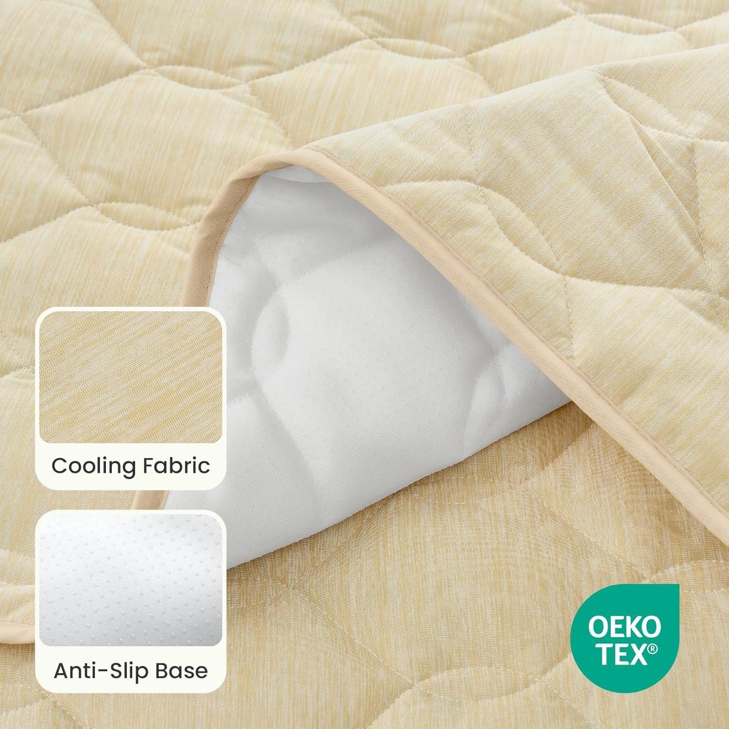 image:imageCOZY KISS DogampCat Cooling Couch Cover 275x275 Inch Waterproof Pet Pad QMax gt 04 CoolTech Fabric GreyBeige