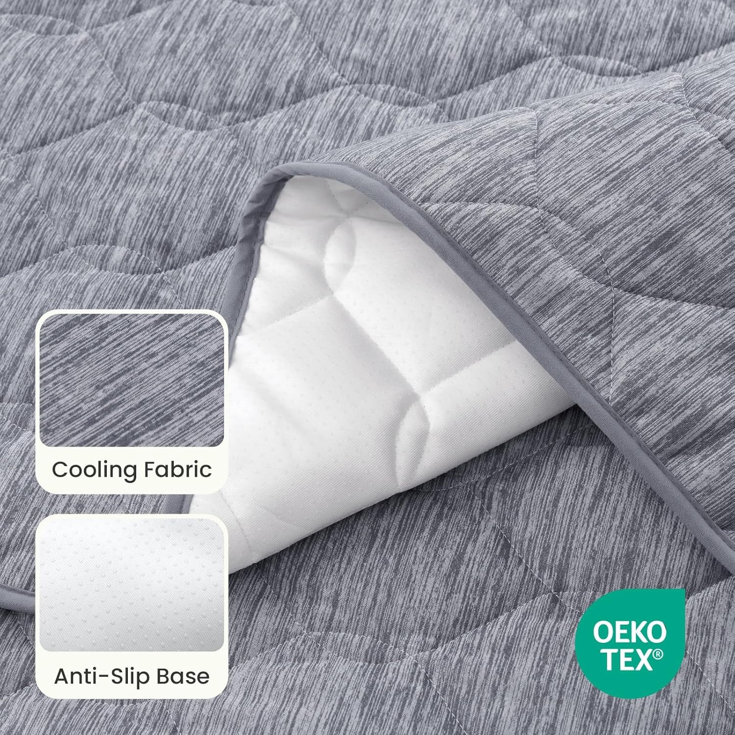 image:imageCOZY KISS DogampCat Cooling Couch Cover 275x275 Inch Waterproof Pet Pad QMax gt 04 CoolTech Fabric GreyDark Grey