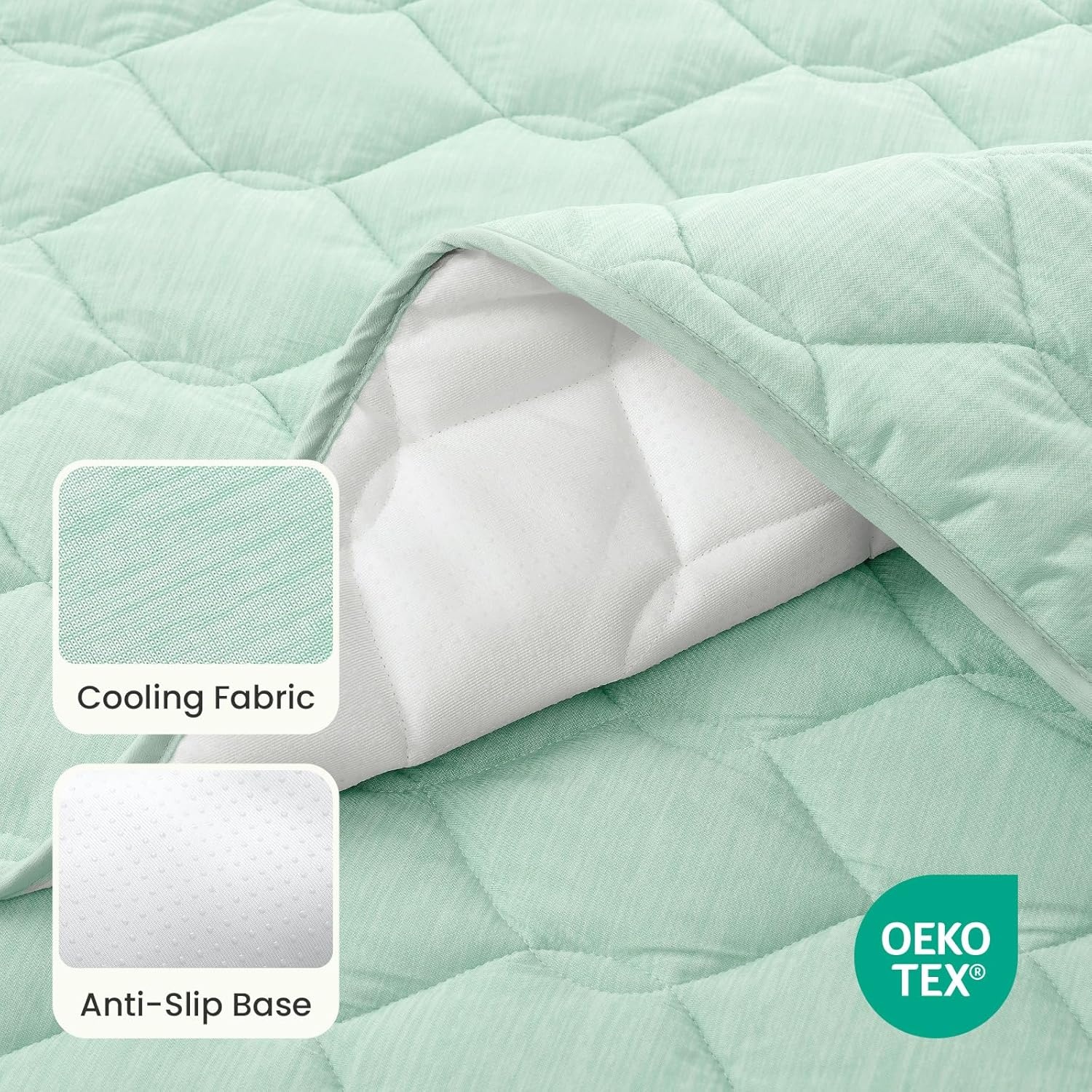 image:imageCOZY KISS DogampCat Cooling Couch Cover 275x275 Inch Waterproof Pet Pad QMax gt 04 CoolTech Fabric GreyGreen