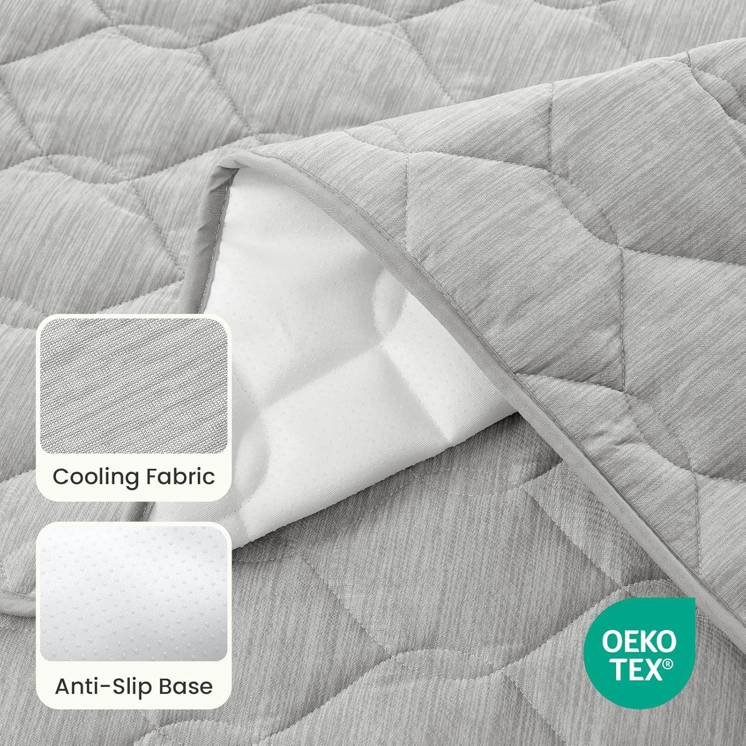 image:imageCOZY KISS DogampCat Cooling Couch Cover 275x275 Inch Waterproof Pet Pad QMax gt 04 CoolTech Fabric GreyGrey