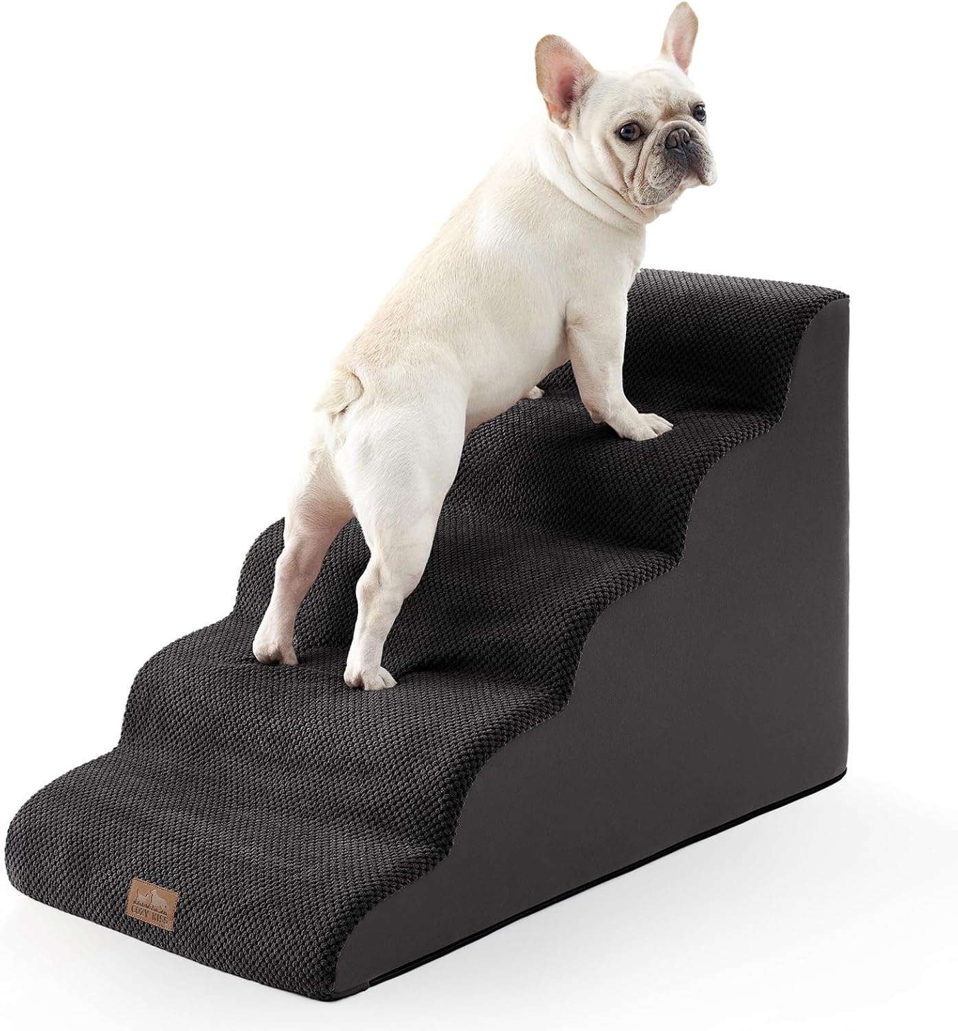image:imageCOZY KISS Extra Wide Dog Stairs with Tunnel Detachable Large Pet Step for Small Medium Dog Puppy or Cat Ramp for High Bed Couch Sofa or Car Stable 197x33x224 inch 5 Step BlackBlack
