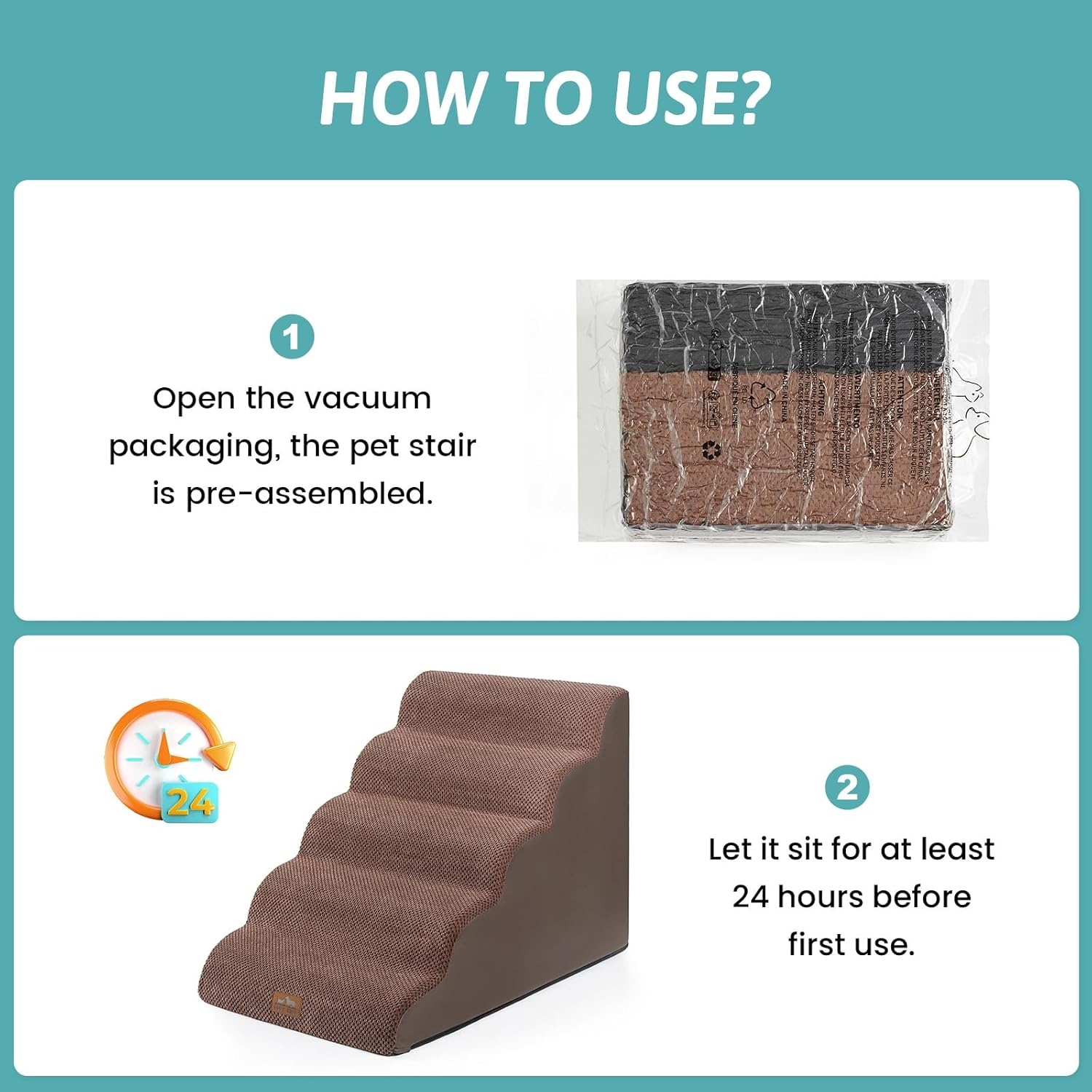image:imageCOZY KISS Extra Wide Dog Stairs with Tunnel Detachable Large Pet Step for Small Medium Dog Puppy or Cat Ramp for High Bed Couch Sofa or Car Stable 197x33x224 inch 5 Step BlackBrown