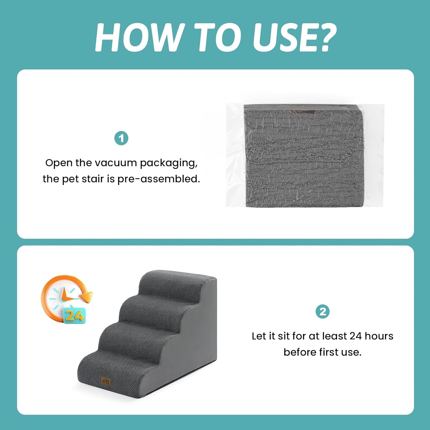 image:imageCOZY KISS Extra Wide Dog Stairs with Tunnel Detachable Large Pet Step for Small Medium Dog Puppy or Cat Ramp for High Bed Couch Sofa or Car Stable 197x33x224 inch 5 Step BlackDark Grey