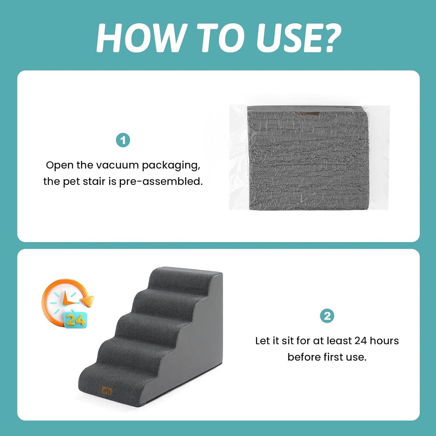 image:imageCOZY KISS Extra Wide Dog Stairs with Tunnel Detachable Large Pet Step for Small Medium Dog Puppy or Cat Ramp for High Bed Couch Sofa or Car Stable 197x33x224 inch 5 Step BlackDark Grey