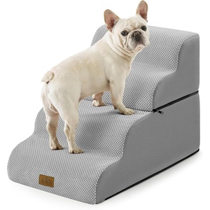 image:imageCOZY KISS Extra Wide Dog Stairs with Tunnel Detachable Large Pet Step for Small Medium Dog Puppy or Cat Ramp for High Bed Couch Sofa or Car Stable 197x33x224 inch 5 Step BlackGrey