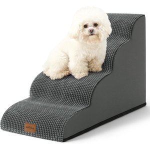 image:imageCOZY KISS Extra Wide Dog Stairs with Tunnel Detachable Large Pet Step for Small Medium Dog Puppy or Cat Ramp for High Bed Couch Sofa or Car Stable 197x33x224 inch 5 Step BlackCharcoal Grey