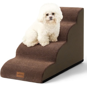 image:imageCOZY KISS Extra Wide Dog Stairs with Tunnel Detachable Large Pet Step for Small Medium Dog Puppy or Cat Ramp for High Bed Couch Sofa or Car Stable 197x33x224 inch 5 Step BlackBrown