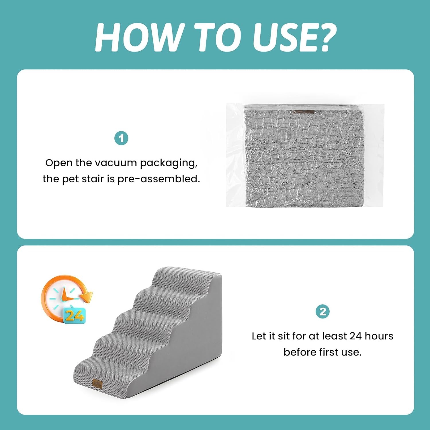 image:imageCOZY KISS Dog Stairs for Small Dogs 157 H 4Step Sturdy Foam Dog Steps for Couch and Bed Curved Pet Stairs for Puppy and Older Cat Doggie Ladder with Washable Cover 157x283x157 inch BeigeGray