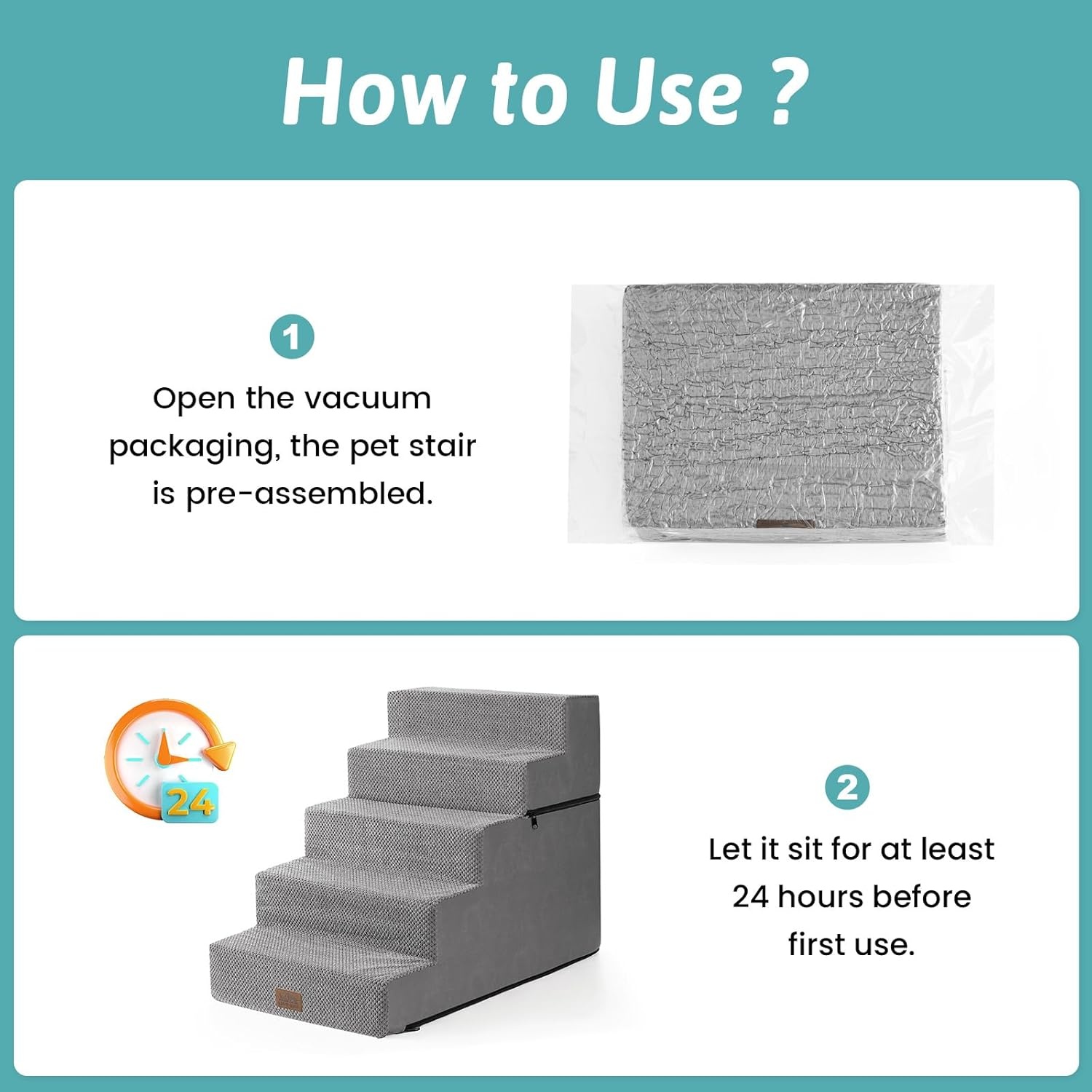 image:imageCOZY KISS Dog Stairs for Small Dogs 4 Tier Removable Pet Stairs for Couch and Bed 177 H Dog Steps for Old Cats Puppy Small Dogs 157x236x177 inch BeigeGrey