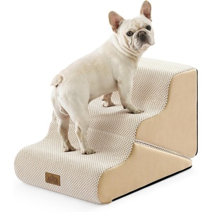 image:imageCOZY KISS Dog Stairs for Small Dogs 3Step 2 in 1 Transformable Pet Stairs for Couch and Bed 157 H Dog Steps for Old Cats Puppy Small Dogs Beige 157x224x157 in 30Beige