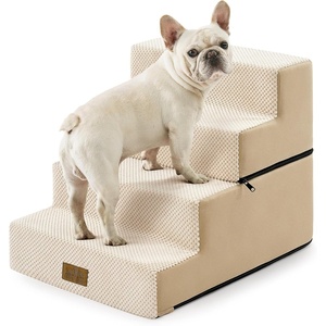 image:imageCOZY KISS Dog Stairs for Small Dogs 4 Tier Removable Pet Stairs for Couch and Bed 177 H Dog Steps for Old Cats Puppy Small Dogs 157x236x177 inch BeigeBeige