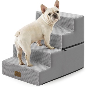 image:imageCOZY KISS Dog Stairs for Small Dogs 4 Tier Removable Pet Stairs for Couch and Bed 177 H Dog Steps for Old Cats Puppy Small Dogs 157x236x177 inch BeigeGrey
