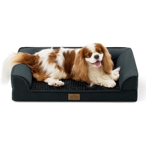 image:imageCOZY KISS Orthopedic Dog Beds for Large Sized Dog XL Bolster Pet Couch with Waterproof Lining Egg Crate Foam Sofa for Pets Up to 100 lbs UShaped 48x32x75 inch GreyBlack